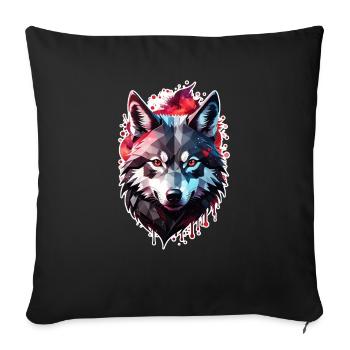 Wolf Tattoo - Sofa pillowcase 17,3'' x 17,3'' (45 x 45 cm) - black - Front