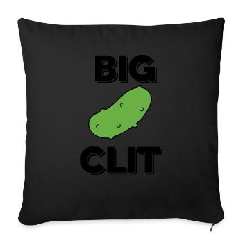 Gros clitoris - Housse de coussin décorative 45 x 45 cm - noir - Devant