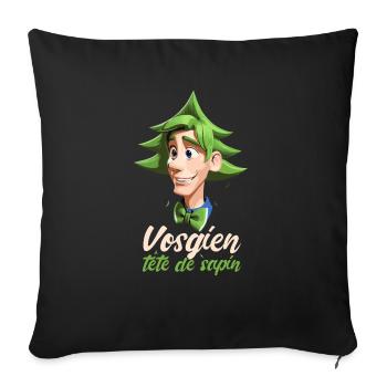 Vosgien tête de sapin - Housse de coussin décorative 45 x 45 cm - noir - Devant
