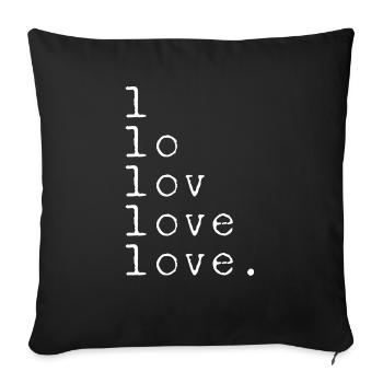 L LO LOV LOVE LOVE. Blanc affirmé - Housse de coussin décorative 45 x 45 cm - noir - Devant