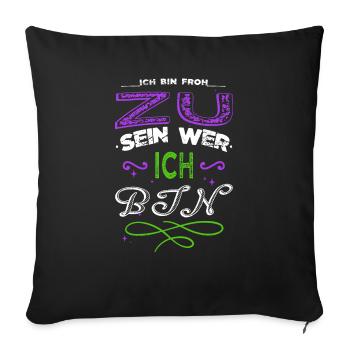 Dire drôle Corona Virus Power Girl Humour - Housse de coussin décorative 45 x 45 cm - noir - Devant