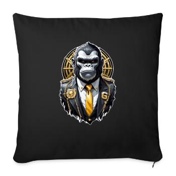 Gorilla with Gold Chain - Sofa pillowcase 17,3'' x 17,3'' (45 x 45 cm) - black - Front