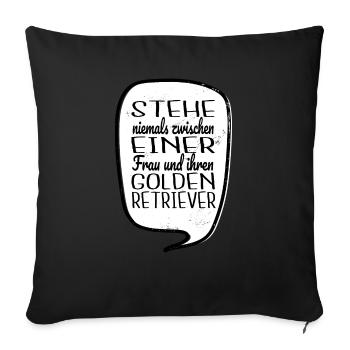 chiot aime dicton drôle - Housse de coussin décorative 45 x 45 cm - noir - Devant