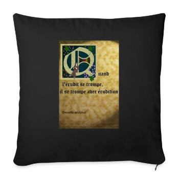 Erudit - Housse de coussin décorative 45 x 45 cm - noir - Devant