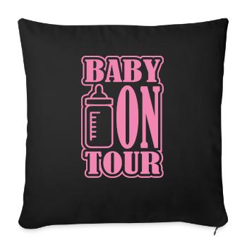 Bébé en tournée - Housse de coussin décorative 45 x 45 cm - noir - Devant