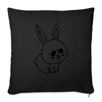Lapin Bande Dessinée Cool - Housse de coussin décorative 45 x 45 cm - noir - Devant