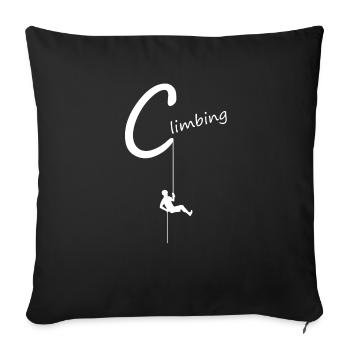 climbing, abseilen, klettern, kletterer - Sofakissenbezug 45 x 45 cm - Schwarz - Vorne
