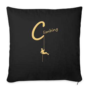 klettern, climb, climbing - Sofakissenbezug 45 x 45 cm - Schwarz - Vorne
