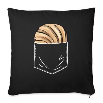 Concha Hispanique Mexicain Pan Dulce - Housse de coussin décorative 45 x 45 cm - noir - Devant