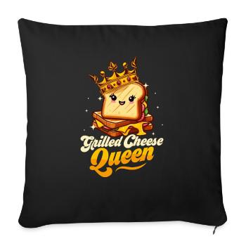 Grilled Cheese Queen Sandwich Food - Sofa pillowcase 17,3'' x 17,3'' (45 x 45 cm) - black - Front