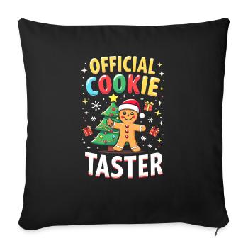 Official Cookie Taster - Sofakissenbezug 45 x 45 cm - Schwarz - Vorne