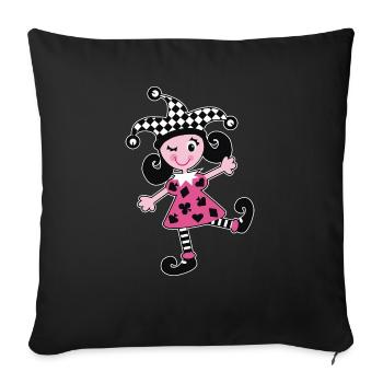 Carnaval, Carnaval, Arlequin - Housse de coussin décorative 45 x 45 cm - noir - Devant
