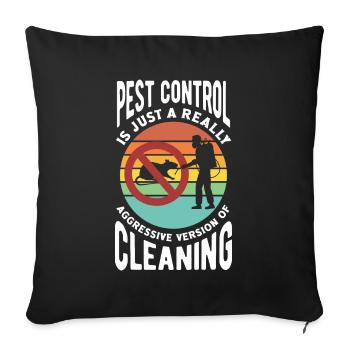 Pest Control Technician Exterminator Funny - Sofa pillowcase 17,3'' x 17,3'' (45 x 45 cm) - black - Front