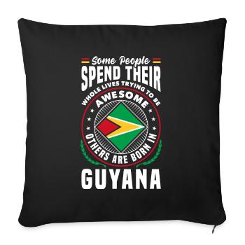 Guyana Guyana Guyana Flag Drôle de citation - Housse de coussin décorative 45 x 45 cm - noir - Devant