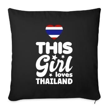 Thailand Flag Thai Flag Used Look - Sofa pillowcase 17,3'' x 17,3'' (45 x 45 cm) - black - Front