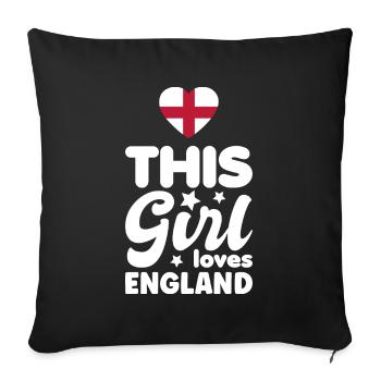 England Flag Vintage English Flag UK GB - Sofa pillowcase 17,3'' x 17,3'' (45 x 45 cm) - black - Front
