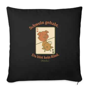 Pig, you're not a cow. Still. - Sofa pillowcase 17,3'' x 17,3'' (45 x 45 cm) - black - Front