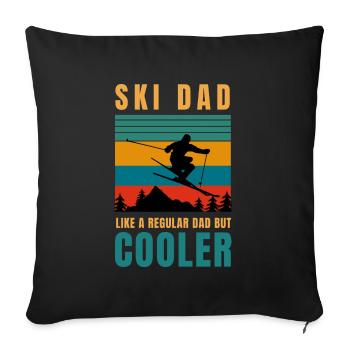 ski dad like regular dad but cooler - Sofa pillowcase 17,3'' x 17,3'' (45 x 45 cm) - black - Front