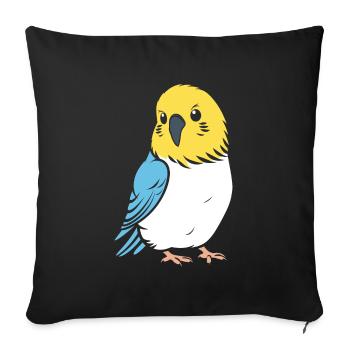 Cute little parakeet - Sofa pillowcase 17,3'' x 17,3'' (45 x 45 cm) - black - Front