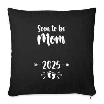 Mom Soon To Be Mommy 2025 Mother Pregnant Kids Mot - Sofa pillowcase 17,3'' x 17,3'' (45 x 45 cm) - black - Front