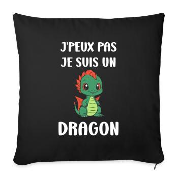 Bébé dragon - Housse de coussin décorative 45 x 45 cm - noir - Devant