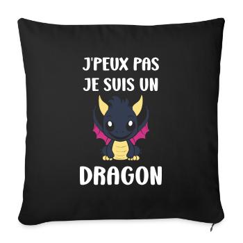 Bébé dragon - Housse de coussin décorative 45 x 45 cm - noir - Devant
