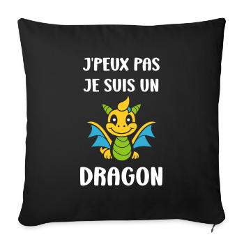 Bébé dragon - Housse de coussin décorative 45 x 45 cm - noir - Devant