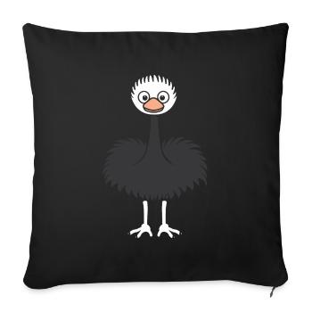 ostrich - Sofa pillowcase 17,3'' x 17,3'' (45 x 45 cm) - black - Front