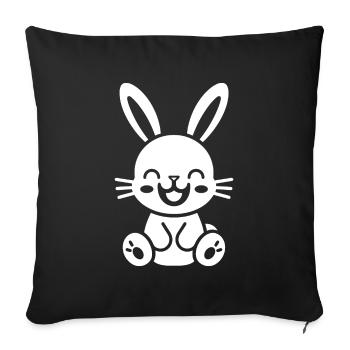Petit bébé lapin - Housse de coussin décorative 45 x 45 cm - noir - Devant