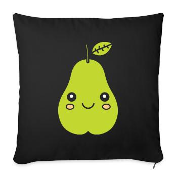 Poire - Housse de coussin décorative 45 x 45 cm - noir - Devant