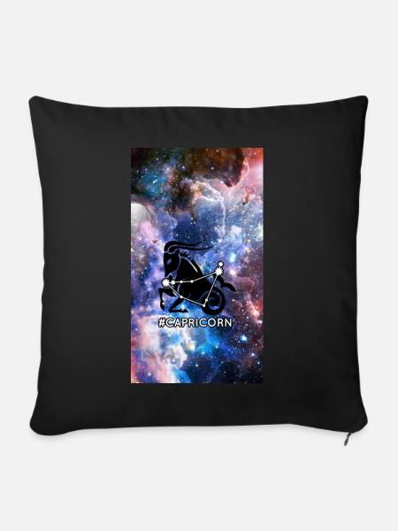 Steinbock Horoskop-Tierkreis-Raum-Galaxie - Sofakissenbezug 45 x 45 cm - Schwarz