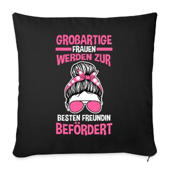 Beste Freundin - Sofakissenbezug 45 x 45 cm - Schwarz - Vorne