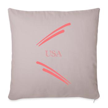 USA Design - Pink - Sofa pillowcase 17,3'' x 17,3'' (45 x 45 cm) - light taupe - Front