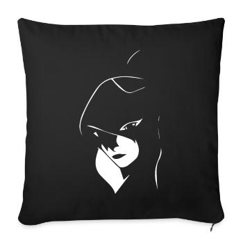 Gothic Girl Dark Fairytale Goth Occult Women Batc - Housse de coussin décorative 45 x 45 cm - noir - Devant