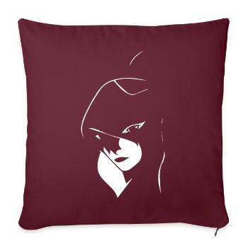 Gothic Girl Dark Fairytale Goth Occult Women Batc - Housse de coussin décorative 45 x 45 cm - bordeaux - Devant