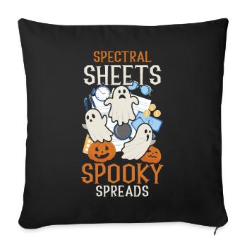 Feuilles spectrales Spooky Spreads effrayant - Housse de coussin décorative 45 x 45 cm - noir - Devant