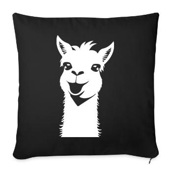 Funny Llama Silhouette Cheeky Fun Llamas - Sofa pillowcase 17,3'' x 17,3'' (45 x 45 cm) - black - Front