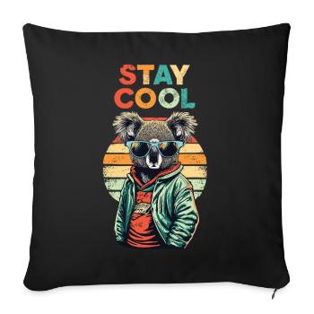 Retro Koala Stay Cool - Sofakissenbezug 45 x 45 cm - Schwarz - Vorne