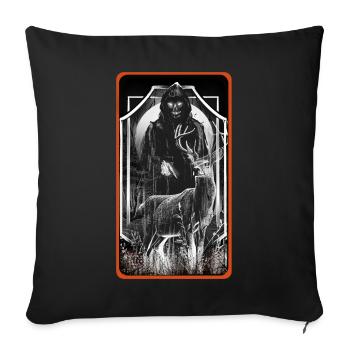 Horror, Halloween, Ghost, Deer, Death, Wilderness, Occult - Sofa pillowcase 17,3'' x 17,3'' (45 x 45 cm) - black - Front