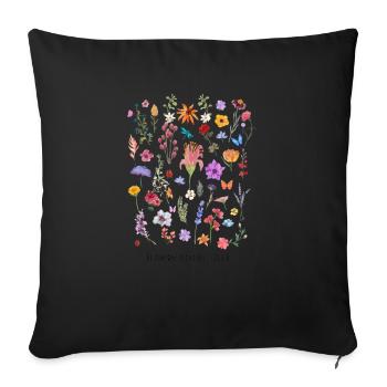 T-shirt floral Bloom with Grace - Collection Natur - Sofa pillowcase 17,3'' x 17,3'' (45 x 45 cm) - black - Front