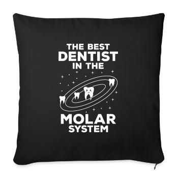 Dentiste Molaire Système Drôle Mousseux Dents Blanches - Housse de coussin décorative 45 x 45 cm - noir - Devant