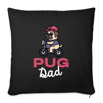 Pug Dad Biker Dog Papa Gift Pugs - Sofa pillowcase 17,3'' x 17,3'' (45 x 45 cm) - black - Front
