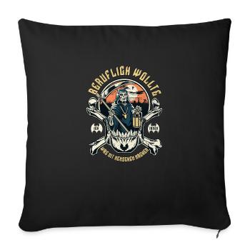 Professionnellement, j’ai toujours voulu faire quelque chose avec les gens - Housse de coussin décorative 45 x 45 cm - noir - Devant
