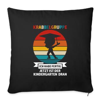 Kindergarten Anfang Kita-Start Geschenk - Sofakissenbezug 45 x 45 cm - Schwarz - Vorne