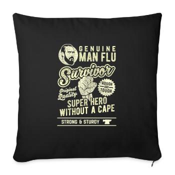 Déclaration de super-héros de Man Flu Survivor - Housse de coussin décorative 45 x 45 cm - noir - Devant