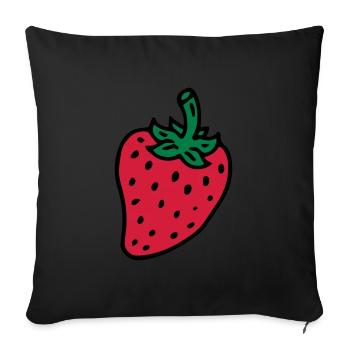 Strawberry Strawberry Berry - Sofa pillowcase 17,3'' x 17,3'' (45 x 45 cm) - black - Front
