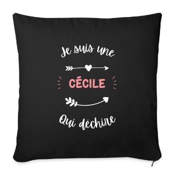 Je suis une cécile qui déchire - Housse de coussin décorative 45 x 45 cm - noir - Devant
