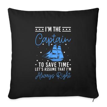 Voilier Sailor Skipper Cruise - Housse de coussin décorative 45 x 45 cm - noir - Devant