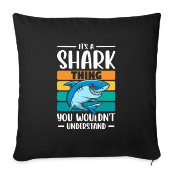 Requins Plongée Sailing Predator - Housse de coussin décorative 45 x 45 cm - noir - Devant