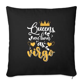 Vierge Astrologie Terre Septembre - Housse de coussin décorative 45 x 45 cm - noir - Devant